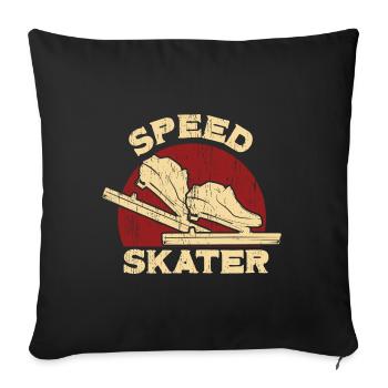 Speed Skating - Sofa pillowcase 17,3'' x 17,3'' (45 x 45 cm) - black - Front