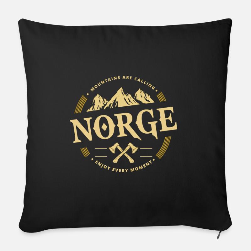 Norvège - Housse de coussin décorative 45 x 45 cm - noir