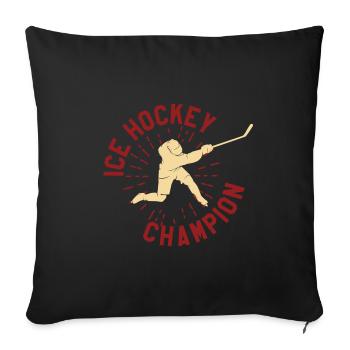 Eishockey Eishockey - Sofakissenbezug 45 x 45 cm - Schwarz - Vorne