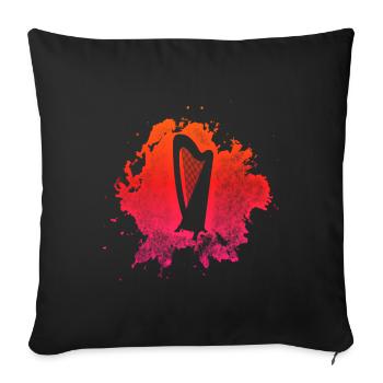 harpe - Housse de coussin décorative 45 x 45 cm - noir - Devant
