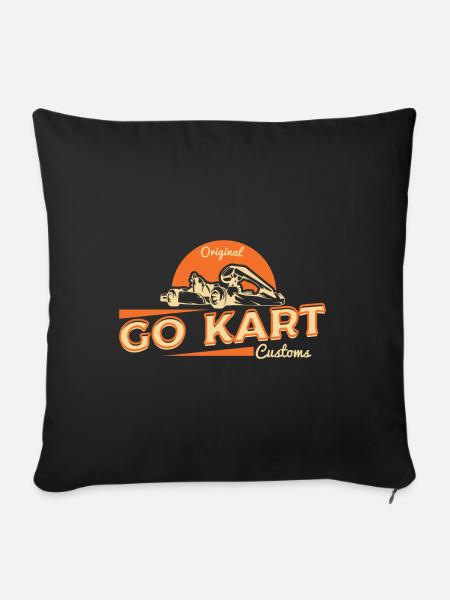 Faire du karting - Housse de coussin décorative 45 x 45 cm - noir