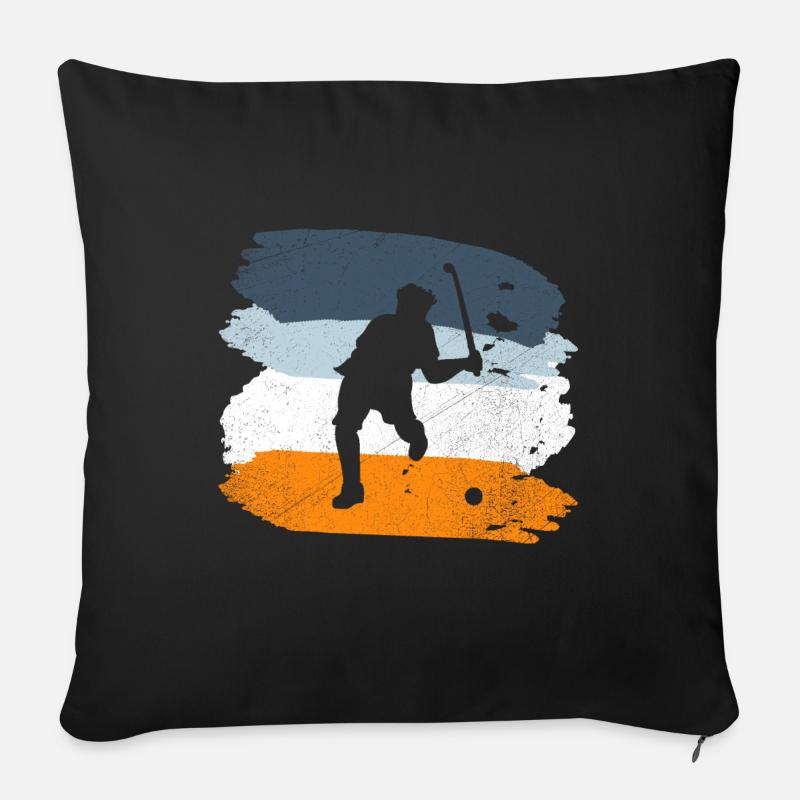 hockey feldhockey geschenk retro - Sofakissenbezug 45 x 45 cm - Schwarz