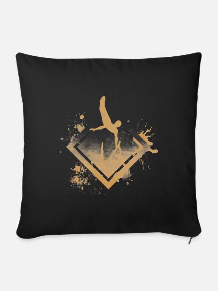 turnen barren turner - Sofakissenbezug 45 x 45 cm - Schwarz