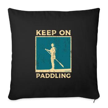 Paddle Board Stand Up Paddling - Sofa pillowcase 17,3'' x 17,3'' (45 x 45 cm) - black - Front