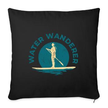 Paddle board water gift - Sofa pillowcase 17,3'' x 17,3'' (45 x 45 cm) - black - Front