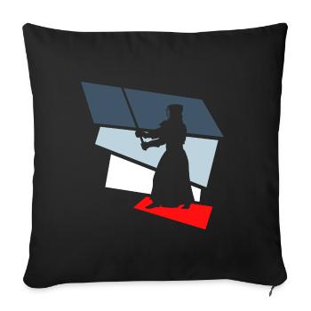 kendo retro - Sofa pillowcase 17,3'' x 17,3'' (45 x 45 cm) - black - Front