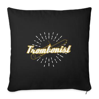 trombone - Sofa pillowcase 17,3'' x 17,3'' (45 x 45 cm) - black - Front