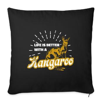 Känguru - Sofakissenbezug 45 x 45 cm - Schwarz - Vorne