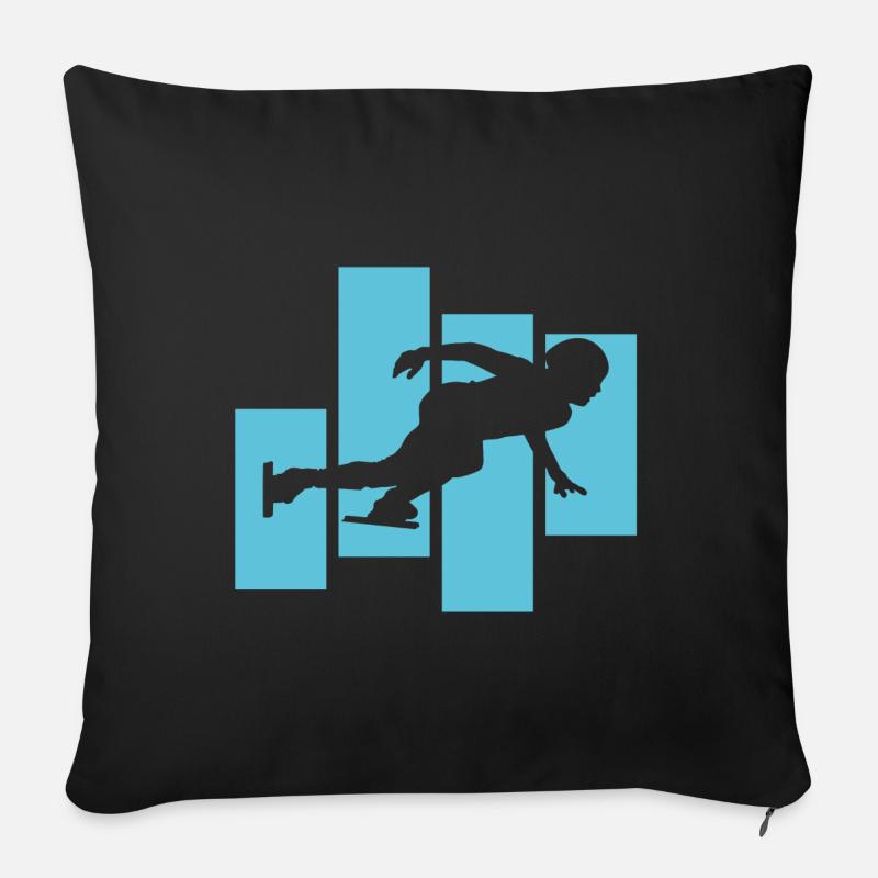 Speed Skating - Sofa pillowcase 17,3'' x 17,3'' (45 x 45 cm) - black