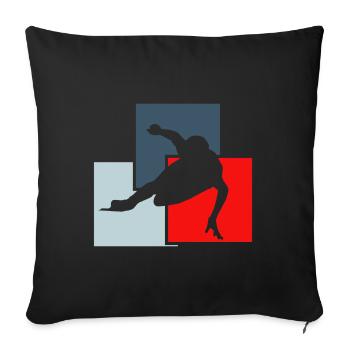 Speed skating winter - Sofa pillowcase 17,3'' x 17,3'' (45 x 45 cm) - black - Front