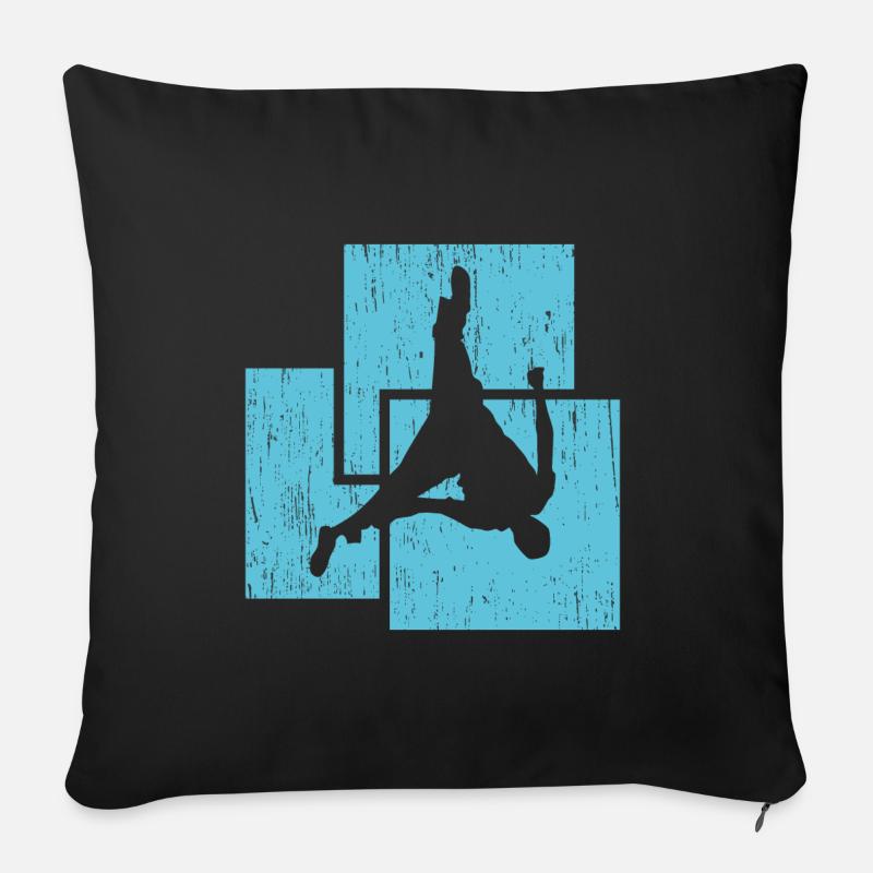 Parkour - Housse de coussin décorative 45 x 45 cm - noir