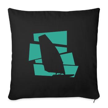 Windsurfen - Sofakissenbezug 45 x 45 cm - Schwarz - Vorne
