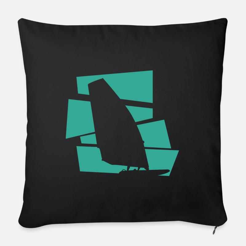 Windsurfen - Sofakissenbezug 45 x 45 cm - Schwarz
