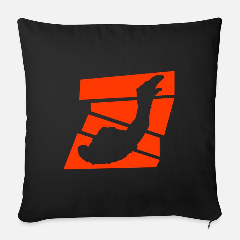 Parachutisme - Housse de coussin décorative 45 x 45 cm - noir