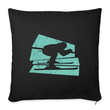Skifahren - Sofakissenbezug 45 x 45 cm - Schwarz - Vorne