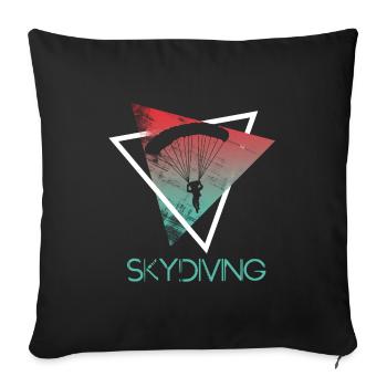 fallschirmspringer geschenk fallschirm - Sofakissenbezug 45 x 45 cm - Schwarz - Vorne