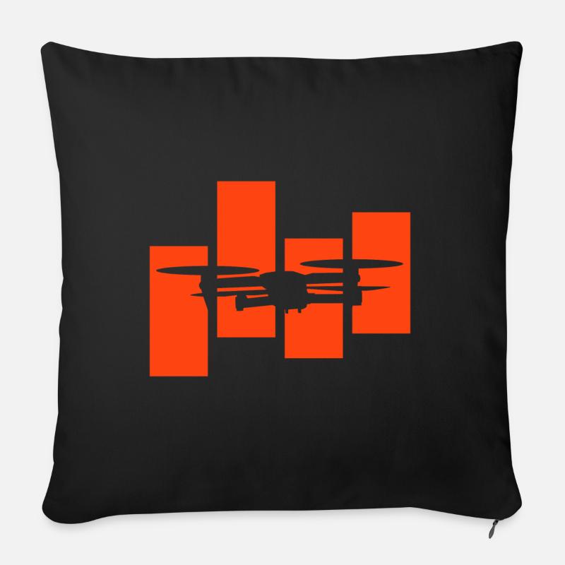 Drohne - Sofakissenbezug 45 x 45 cm - Schwarz