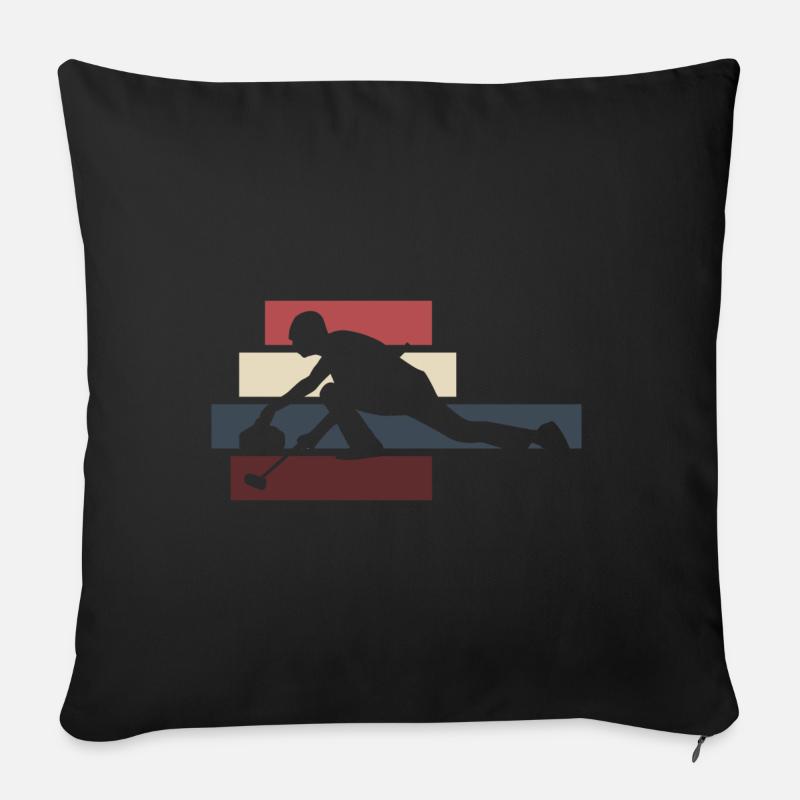 curling - Housse de coussin décorative 45 x 45 cm - noir