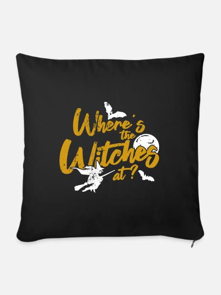 sorcière - Housse de coussin décorative 45 x 45 cm - noir