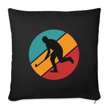 Hockeyspieler - Sofakissenbezug 45 x 45 cm - Schwarz - Vorne