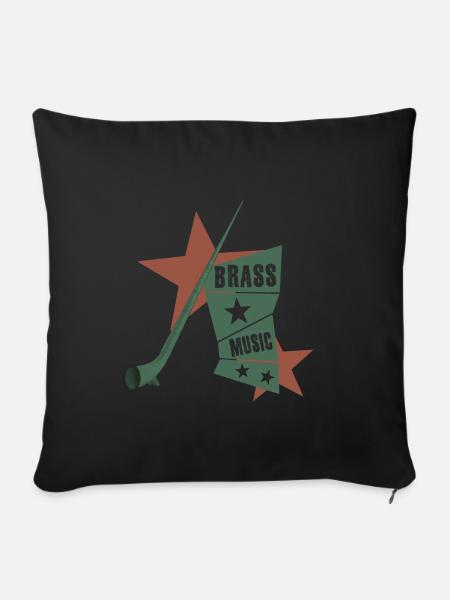 alphorn - Sofakissenbezug 45 x 45 cm - Schwarz