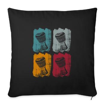 drums perkussion djembe - Sofakissenbezug 45 x 45 cm - Schwarz - Vorne