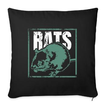 rat - Sofa pillowcase 17,3'' x 17,3'' (45 x 45 cm) - black - Front