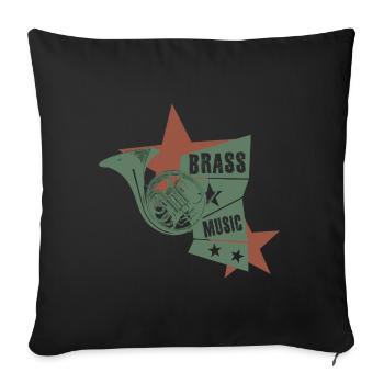 corne corne - Housse de coussin décorative 45 x 45 cm - noir - Devant