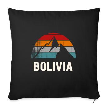 Bolivie retro montagne nature Bolivie - Housse de coussin décorative 45 x 45 cm - noir - Devant