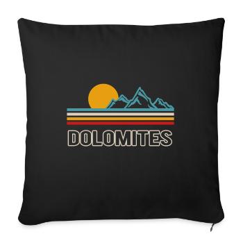 montagnes des dolomites - Housse de coussin décorative 45 x 45 cm - noir - Devant