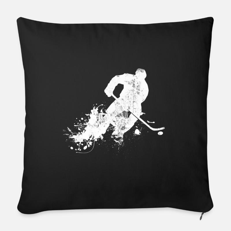 ice hockey eishockey - Sofakissenbezug 45 x 45 cm - Schwarz
