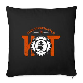 Pompier pompier - Housse de coussin décorative 45 x 45 cm - noir - Devant
