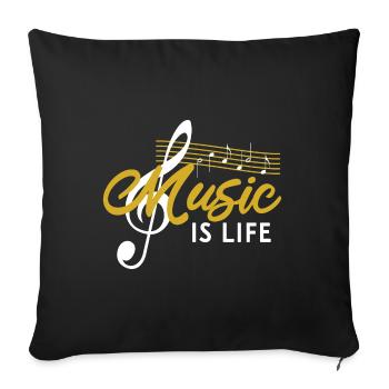 Music Musical - Sofa pillowcase 17,3'' x 17,3'' (45 x 45 cm) - black - Front