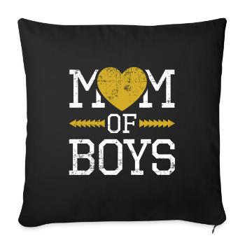 Maman de garçons - Housse de coussin décorative 45 x 45 cm - noir - Devant