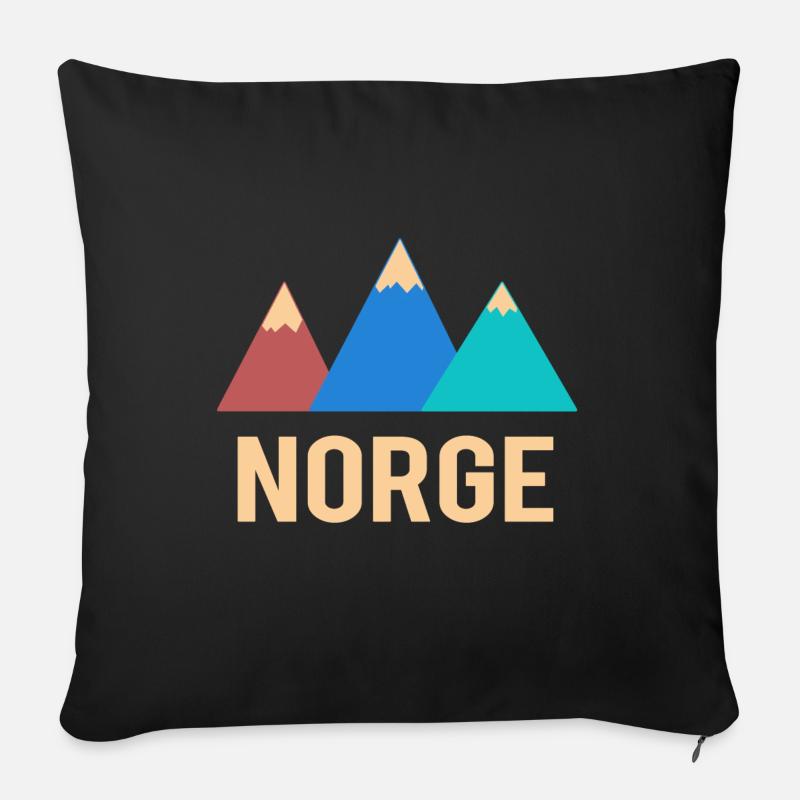 Norvège norvège - Housse de coussin décorative 45 x 45 cm - noir