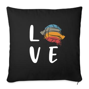 Love volleyball - Sofa pillowcase 17,3'' x 17,3'' (45 x 45 cm) - black - Front
