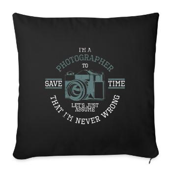 Photographer - Sofa pillowcase 17,3'' x 17,3'' (45 x 45 cm) - black - Front