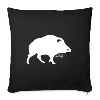 Wild boar wildlife - Sofa pillowcase 17,3'' x 17,3'' (45 x 45 cm) - black - Front