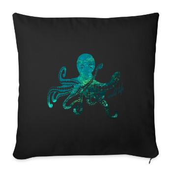 Octopus wildlife - Sofa pillowcase 17,3'' x 17,3'' (45 x 45 cm) - black - Front