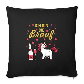 Braut Geschenk Hochzeit Ehe - Sofakissenbezug 45 x 45 cm - Schwarz - Vorne