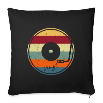 Vinyl DJ Geschenk Techno Rave Spruch - Sofakissenbezug 45 x 45 cm - Schwarz - Vorne