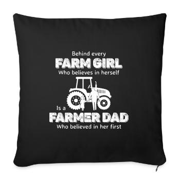 Farm girl la vie à la campagne cadeau - Housse de coussin décorative 45 x 45 cm - noir - Devant