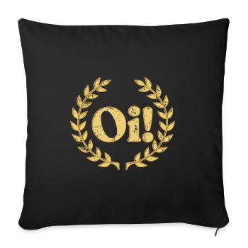 Oi Boot Geschenk Kapitän Segler Segelboot - Sofakissenbezug 45 x 45 cm - Schwarz - Vorne