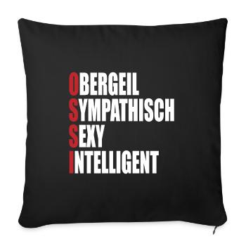 Ossi Geschenk DDR Ostdeutschland Generation - Sofakissenbezug 45 x 45 cm - Schwarz - Vorne