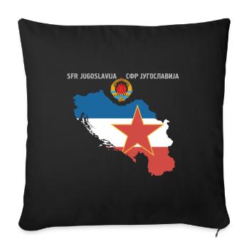 Yugoslavia SFRJ Jugo Kosovo cadeau Tito - Housse de coussin décorative 45 x 45 cm - noir - Devant