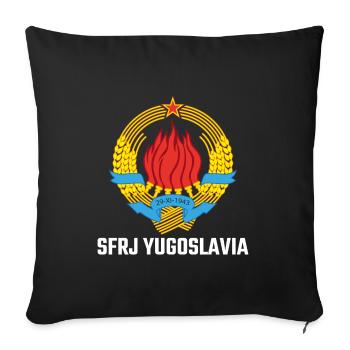 Yugoslavia Jugo SFRJ Kosovo cadeau Tito - Housse de coussin décorative 45 x 45 cm - noir - Devant