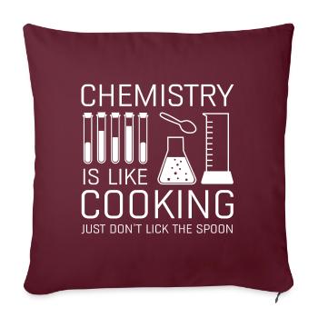 La chimie, c’est comme la cuisine - Housse de coussin décorative 45 x 45 cm - bordeaux - Devant