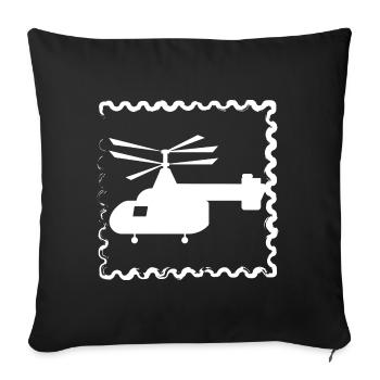 Helicopter - Helicopter - Rotor aircraft - Sofa pillowcase 17,3'' x 17,3'' (45 x 45 cm) - black - Front