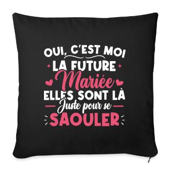 Oui, c'est moi la future mariée - Housse de coussin décorative 45 x 45 cm - noir - Devant