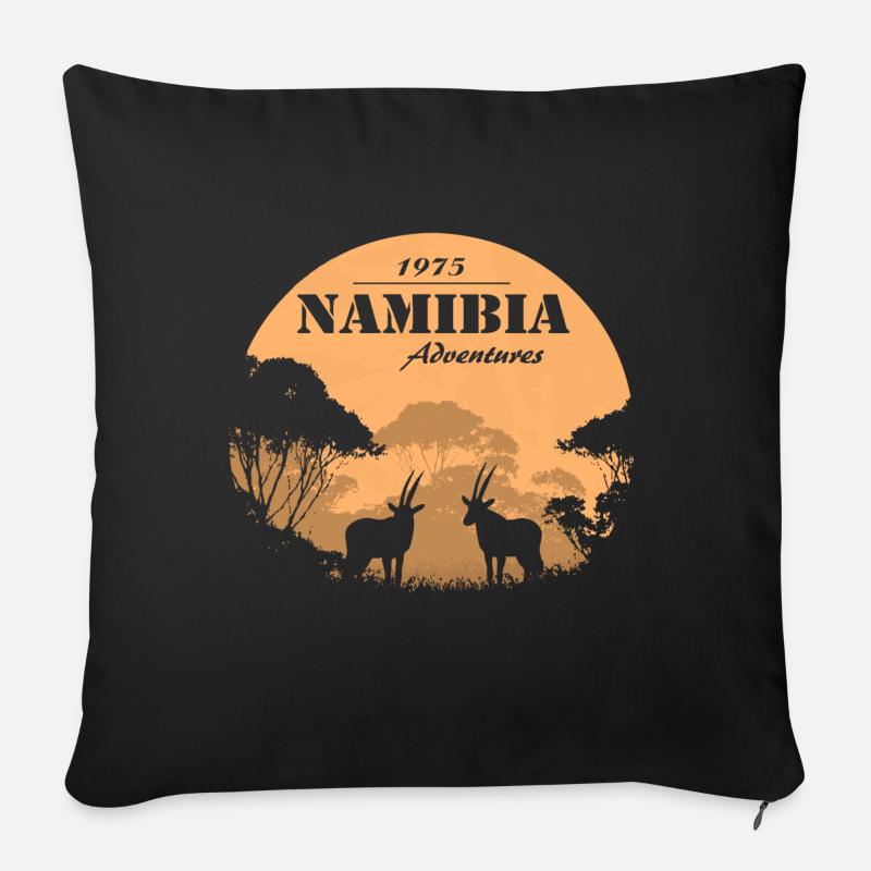 Namibia - Antilope - Sofakissenbezug 45 x 45 cm - Schwarz